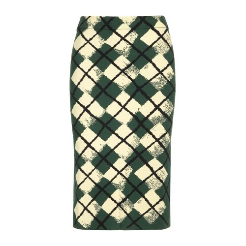 버버리 미디 니트 체크 코튼 미디스커트 8081136