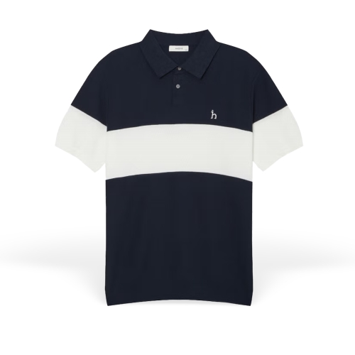 헤지스 면혼방 컬러 블럭 카라 니트_HZSW4B552N2