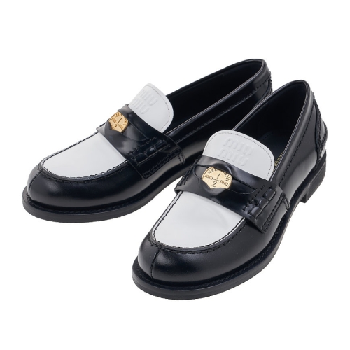 미우미우 라벨루쏘 로고 페니 로퍼 5D773D ULX F0009