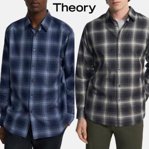 띠어리 M0874510 남자 코튼 플란넬 소재의 스탠다드 핏 셔츠