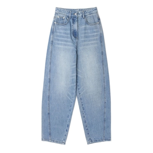유씨엘에이 진유니 여성 절개 배기핏 워싱 데님 청바지 라이트인디고 UA3DP51