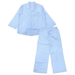 와코루 남성 살루트 면 선염 120수 체크 잠옷 상하의세트_WPA2464M