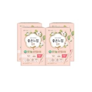 좋은느낌 생리대 유기농 순면 탐폰 슈퍼 12매 4팩