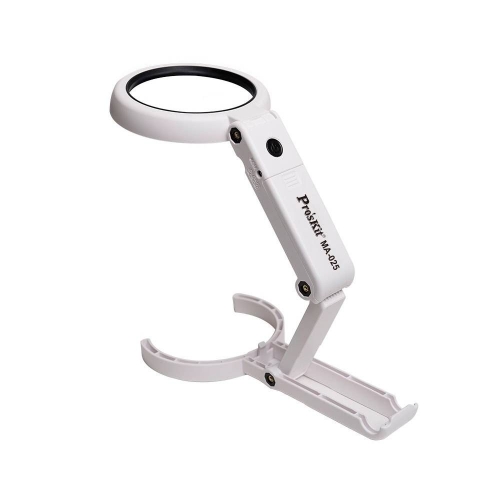 Prokit MA-025 접이식 휴대용 LED 확대경 스탠드