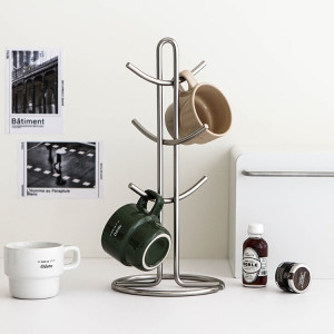 이우아여사  스틸렌 스텐 타워형컵걸이 컵꽂이 주방정리 수납거치대 CRP0054