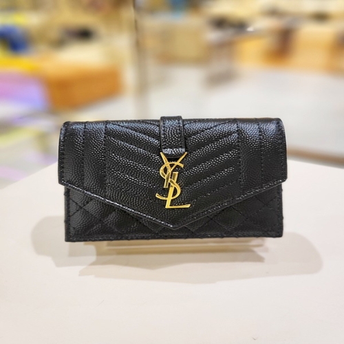 생로랑 탑스 퀼팅 카드지갑 블랙 739450 BOWT