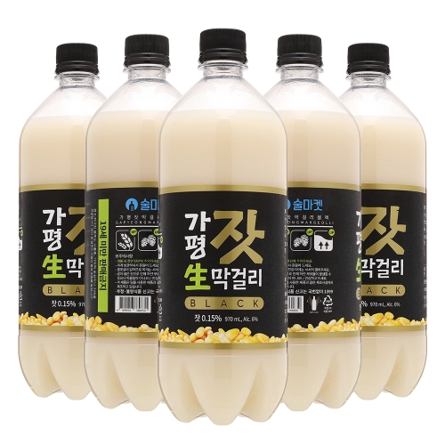 우리도가 가평잣생막걸리 블랙 6도 970ml