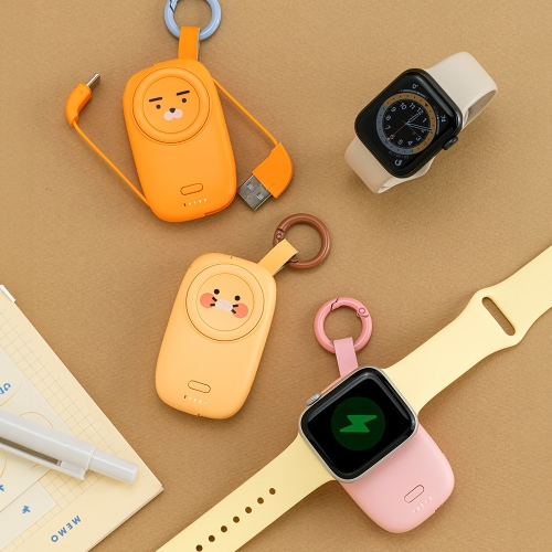리튬포어스  카카오프렌즈 애플워치톡 케이블형 보조배터리 1200mAh