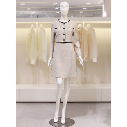 JJ지고트 여성 브레이드 라인 배색 원피스 GP4A0OP811