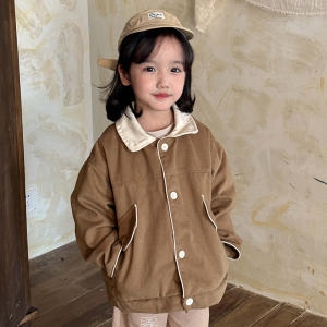 디오 배색 카라 자켓 R11108