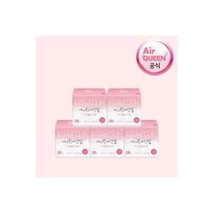 에어퀸 에센셜 순면 생리대 롱라이너 20Px5팩