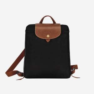 롱샴 보증 르 플리아쥬 오리지널 M 백팩 블랙 Lon hamp Le Pliage Original Backpack Black