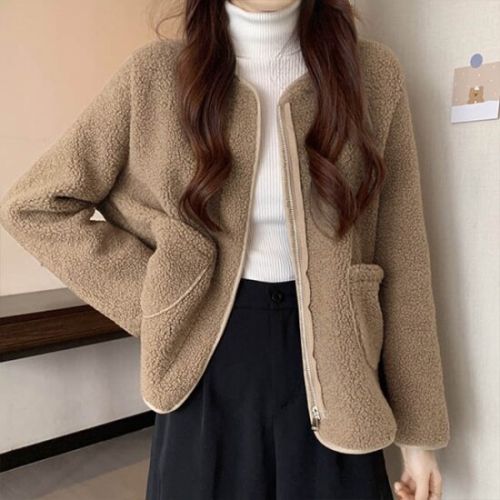 어썸 여성 뽀글이 양털 집업 자켓_261653