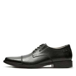  클락스 남성용 틸덴 캡 옥스포드화 블랙 가죽 8.5 Wide 136178 Black Leather