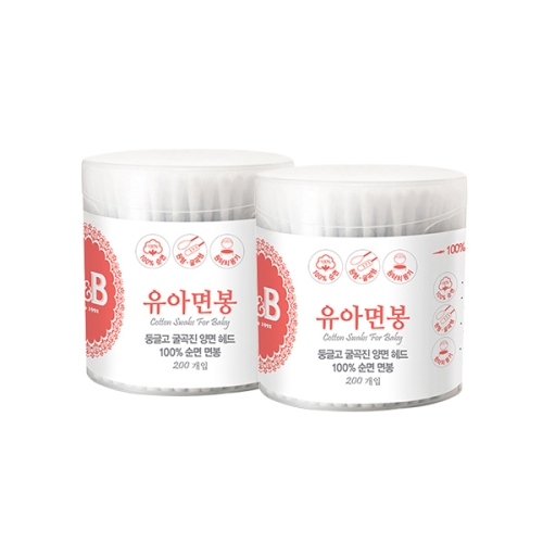 B&B 비앤비 유아용 면봉 원형 200P
