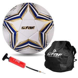 STAR  축구공 SB8795 + 볼펌프 4호 5호 축구공 공기주입이 편한 튜브형 볼펌프 포함 SB8795 화이트