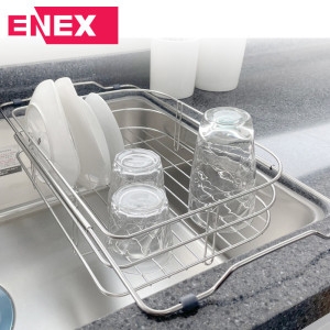 에넥스  주방 길이조절바구니 씽크개수대 사각바구니 식기건조대 컵건조대