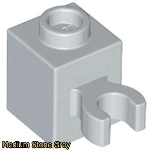 레고  브릭/Brick 1 1 with Open O Clip 30241 Medium Stone Grey