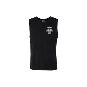 할리데이비슨 남성 번개 크레스 민소매 면 머슬 셔츠 블랙_558757