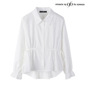 96NY 사이드 리본 끈 소매 밴딩 여성 블라우스 NO1BA012L0