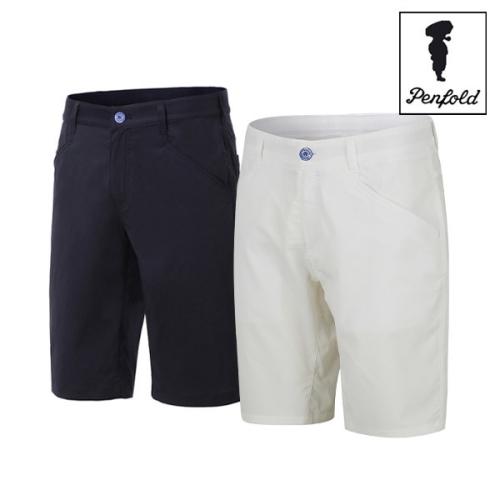 펜폴드 남성 체크 허리밴드 골프반바지PF92PT04