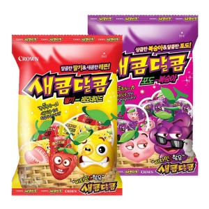 크라운제과  새콤달콤 포도 복숭아 200g