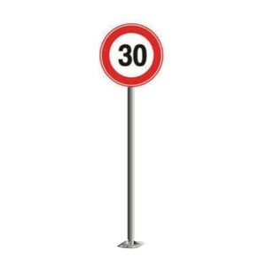 정우세이프티  600파이 원형 속도 도로표지판 앙카식