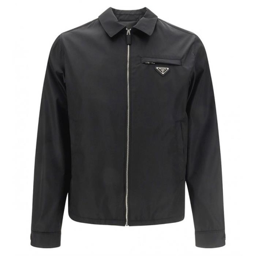 프라다 럭스댓 국내 SGB684 로고 리나일론 블루종 자켓