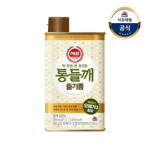 해표 통들깨 들기름 350ml