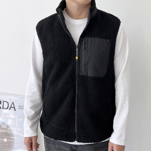 데일리 남자 뽀글이 조끼 남성 양털 후리스 겨울 베스트 캐주얼