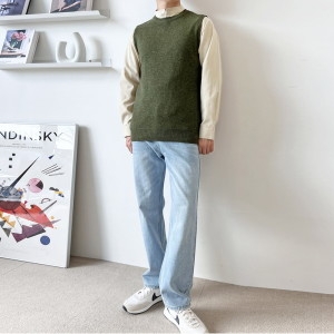 리빌모아 남자 기본 울니트 가디건 니트 맨투맨 폴라티 남자조끼 베스트 조끼DJ-VEA-SOTT101