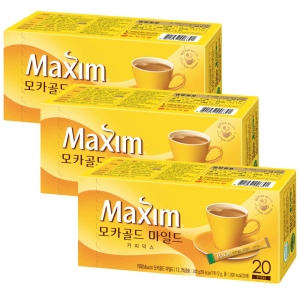 동서식품 맥심 모카골드 마일드 커피믹스 20개입 3개 총 60개 /사무실 업소 간식