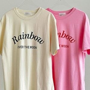 무지개 반팔티 로고 빅사이즈 307P642S
