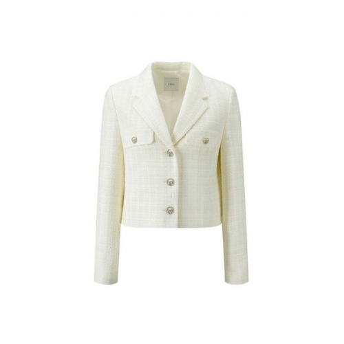 ZOOC 여성 울블렌드 크롭 트위드 자켓 IV_V241MSF908