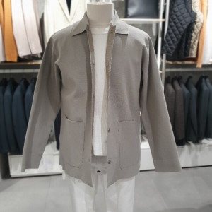 지이크 라이트 그레이 스냅버튼 카라 가디건PGUCA8002