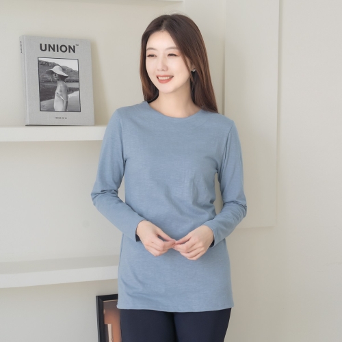 마담4060 엄마옷 봄티셔츠스탠다드라운드-QTE2403006미시옷/중년여성의류/빅사이즈/할머니옷/50대/60대여성옷