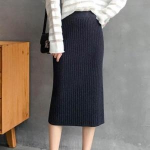 오노마 ONM 밴딩 니트 스커트 데일리룩 군살커버 뒷트임 여친룩 S11577397
