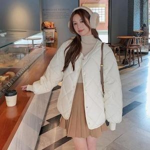 오노마 ONM 빅사이즈 노카라 누빔 숏 패딩 USO-117 S11575999
