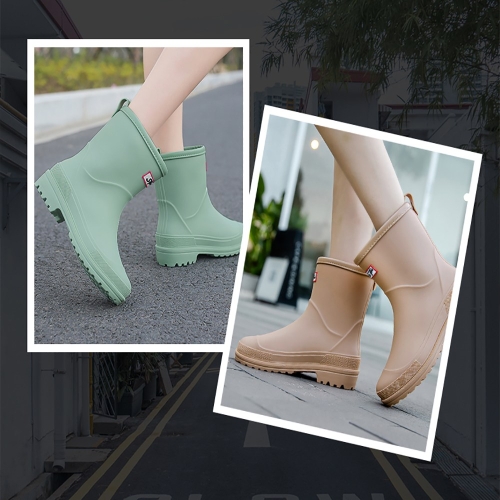 로로스키니 여성 레인부츠 파스텔 패션장화 미들 워커 장화 장마철 부츠 LH0018 블랙40 250CM LH0018