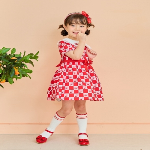 프렌치캣 RED 앵두 체크 OPS (Q42DAO070)