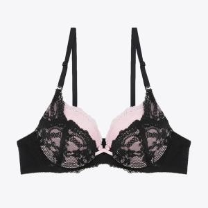 YES PINKLOVE 쁘띠레이스 블랙 브라 레이스팬티 세트_YSWBZB01 YSWPZB01