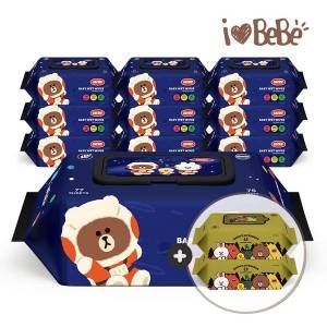 아이러브베베 라인프렌즈 유니버스 물티슈 캡형 77매 + 리필형 2팩