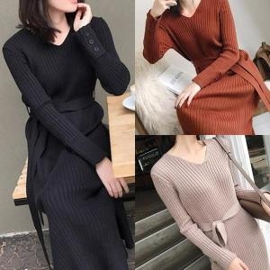 셀러허브 JSLK 니트롱원피스 핏 브이넥원피스 S9212349