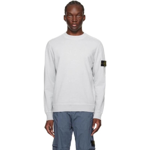 스톤아일랜드 블루 패치 스웨트셔츠 241828M204010