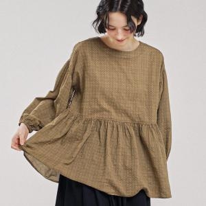 치키타 벌룬 블라우스 도트 올리브 241306OOV