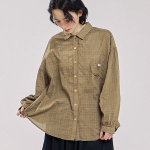 치키타 퍼프 블라우스 도트 올리브 241307OOV