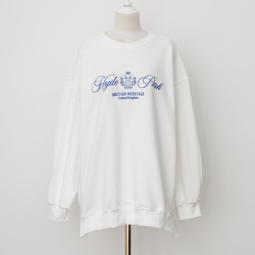 아이우먼 킹덤자수레터링맨투맨 WBQ677M402 빅사이즈