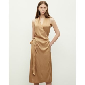 베이지 단색 랩원피스 VCDR2E305I2