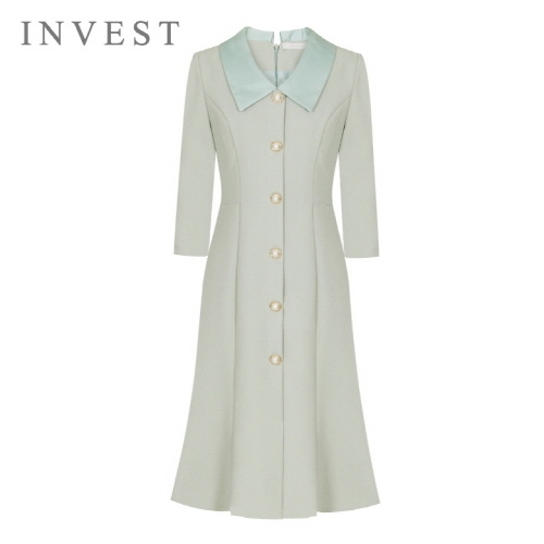 인베스트 카라배색진주버튼원피스_INI4S1OP3520