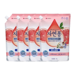 자연퐁 베이킹소다 파워 3X 퓨어 자몽향 리필 1L